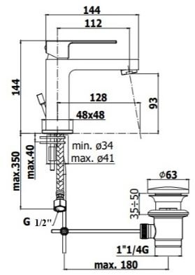 Смеситель для раковины Paffoni Elle EL075NO черный матовый