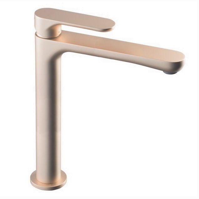 Смеситель для раковины OLE однорычажный высокий без донного клапана, золотой атласный Смеситель для раковины OLE однорычажный высокий без донного клапана, золотой атласный