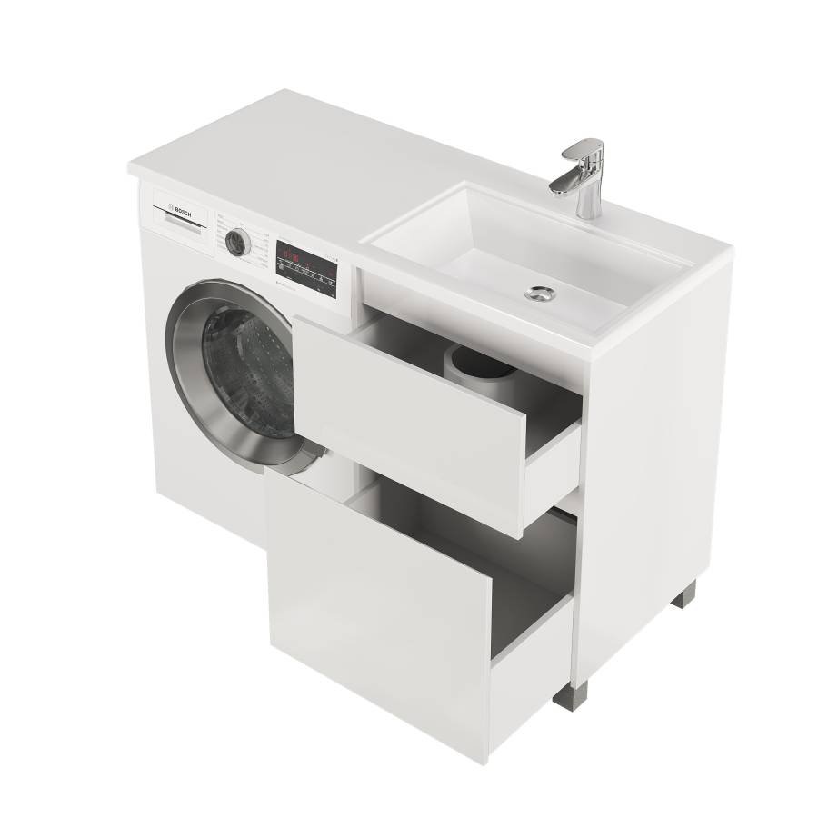Тумба с раковиной напольная Creto Cafor White 120 правосторонняя Тумба с раковиной напольная Creto Cafor White 120 правосторонняя
