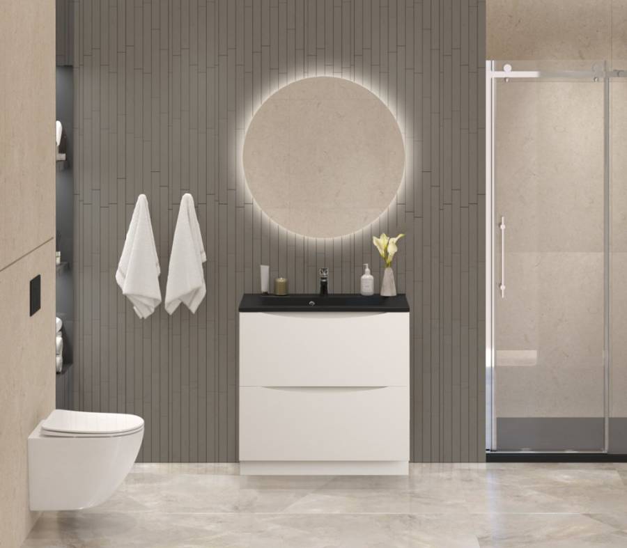 Тумба с раковиной напольная BelBagno MARINO 80 Bianco Lucido, раковина белая Тумба с раковиной напольная BelBagno MARINO 80 Bianco Lucido, раковина белая