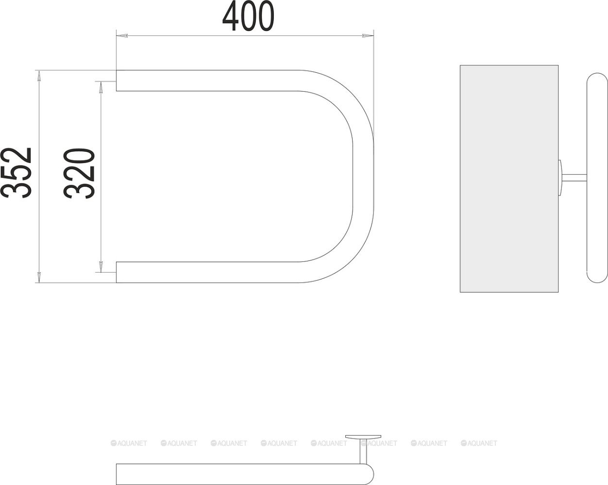 Полотенцесушитель Terminus П-образный 1"  320х400 Полотенцесушитель Terminus П-образный 1"  320х400