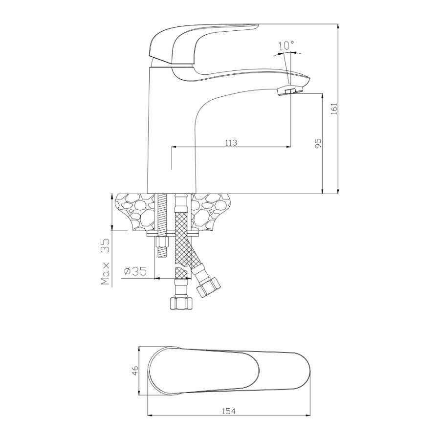 Смеситель д/раковины CASTILLA, арт.07100CS Смеситель д/раковины CASTILLA, арт.07100CS
