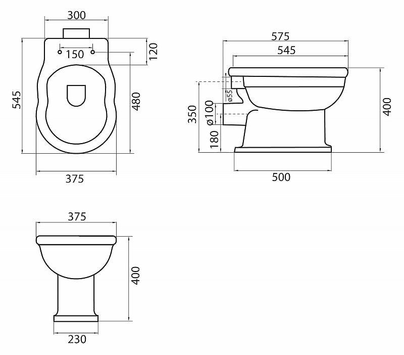 Чаша приставного унитаза BelBagno BOHEME BB115CB Чаша приставного унитаза BelBagno BOHEME BB115CB