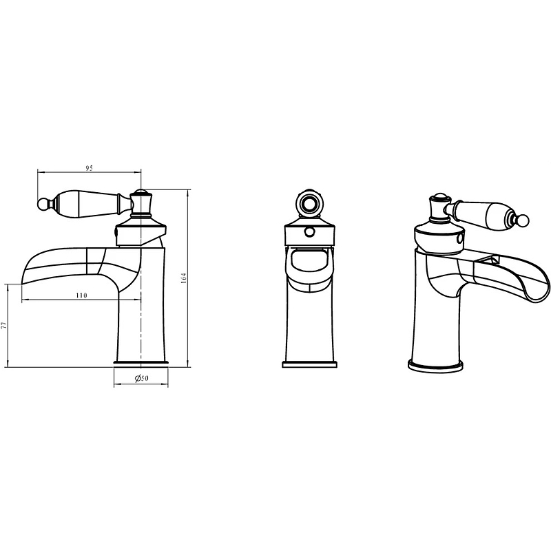 Смеситель для умывальника VOGUE CRYSTAL, золото_Комплект Смеситель для умывальника VOGUE CRYSTAL, золото_Комплект