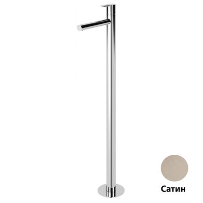 LEAF-TVP-L-ST Смеситель для раковины напольный, однорычажный без донного клапана, исполнение Сатин