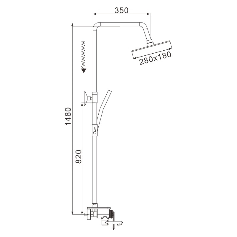 Душевая система латунь белый/хром R2536F Душевая система латунь белый/хром R2536F