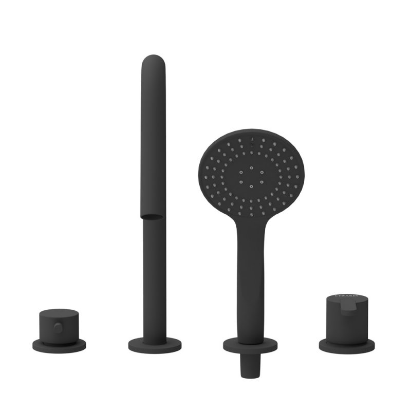 LEAF-BVDM4-PO Смеситель на борт ванны с выдвижным душем и переключателем Исполнение: GoldPVD  LEAF-BVDM4-PO Смеситель на борт ванны с выдвижным душем и переключателем Исполнение: GoldPVD