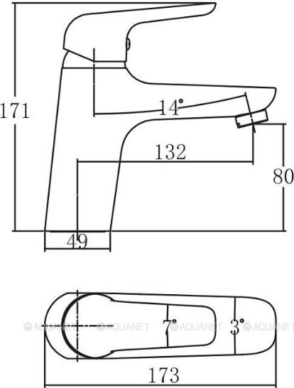 Смеситель для раковины Aquanet Pragmatic AF430-10С Смеситель для раковины Aquanet Pragmatic AF430-10С