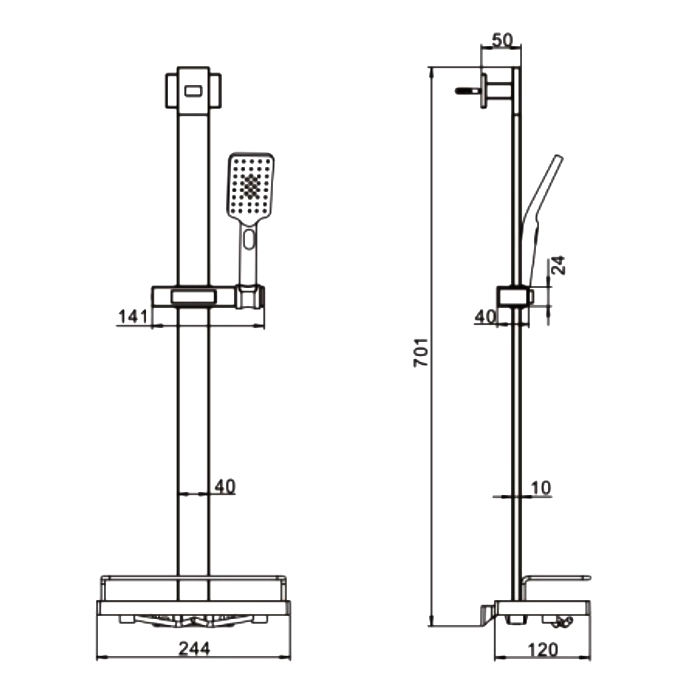 Душевой гарнитур Rose R159, хром Душевой гарнитур Rose R159, хром