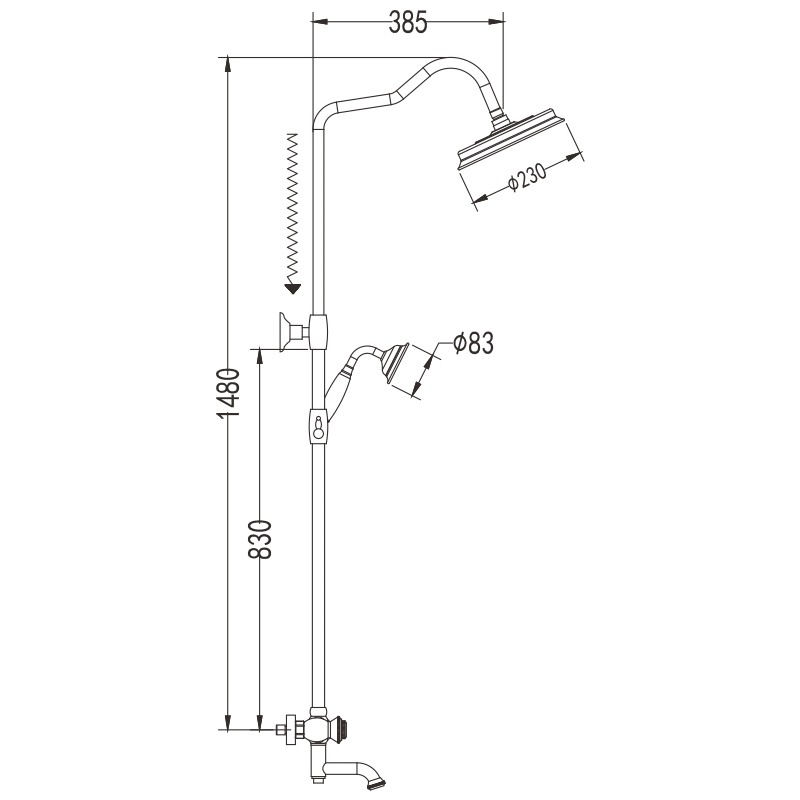 Душевая система латунь бронза R3036Q Душевая система латунь бронза R3036Q