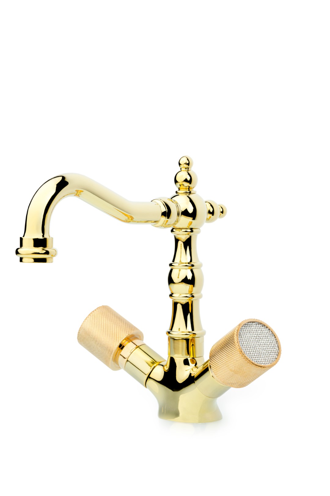 Смеситель для умывальника, высокий ROYAL CRYSTAL, золото_Комплект Смеситель для умывальника, высокий ROYAL CRYSTAL, золото_Комплект