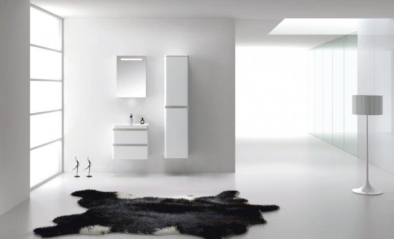 Тумба с раковиной подвесная  BelBagno ENERGIA-N 60 Bianco Lucido, раковина белая Тумба с раковиной подвесная  BelBagno ENERGIA-N 60 Bianco Lucido, раковина белая