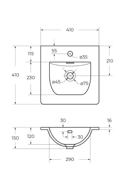 Керамическая раковина BelBagno BB-8099-3-40 Керамическая раковина BelBagno BB-8099-3-40