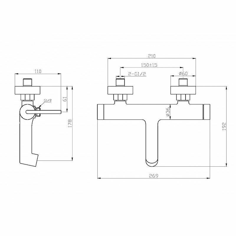 ACQUA Смеситель для ванны и душа, хром ACQUA-VASM-CRM ACQUA Смеситель для ванны и душа, хром ACQUA-VASM-CRM