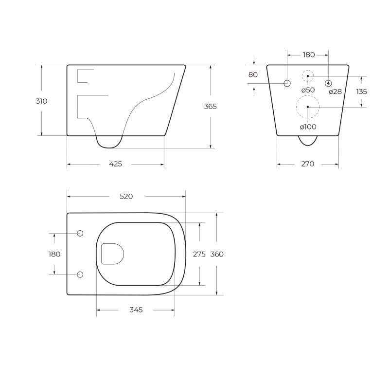ARDENTE-C Унитаз подвесной безободковый с креплением, черный матовый, BB3202CHR-MB ARDENTE-C Унитаз подвесной безободковый с креплением, черный матовый, BB3202CHR-MB