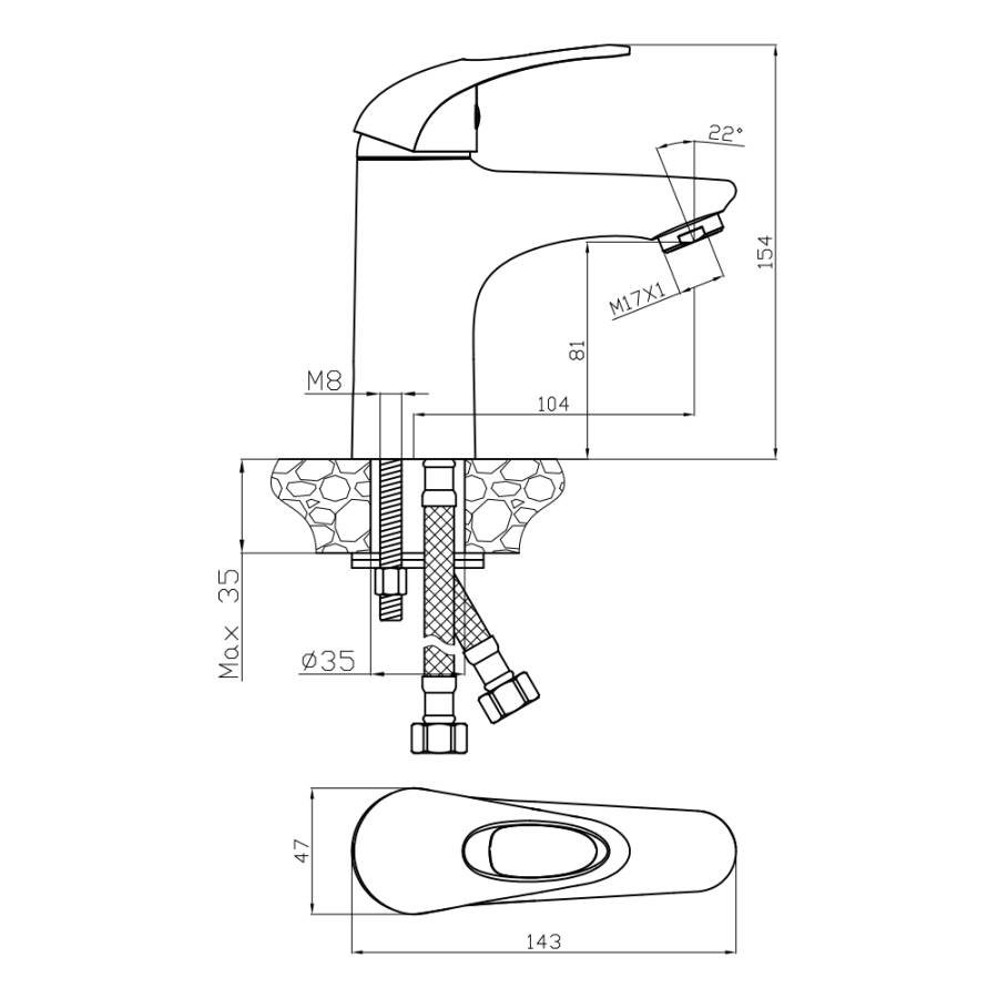 Смеситель д/раковины VEGA, арт. 12100VE Смеситель д/раковины VEGA, арт. 12100VE