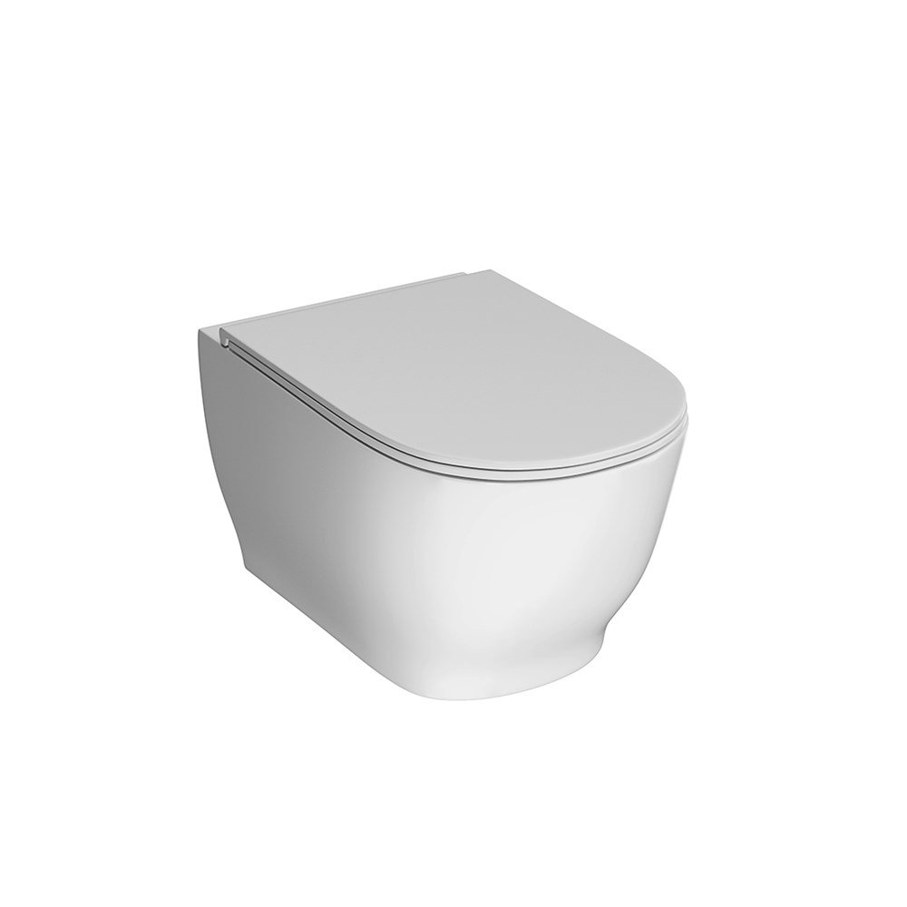 Унитаз Modula подвесной безободковый с крепежом, белый глянцевый Унитаз Modula подвесной безободковый с крепежом, белый глянцевый