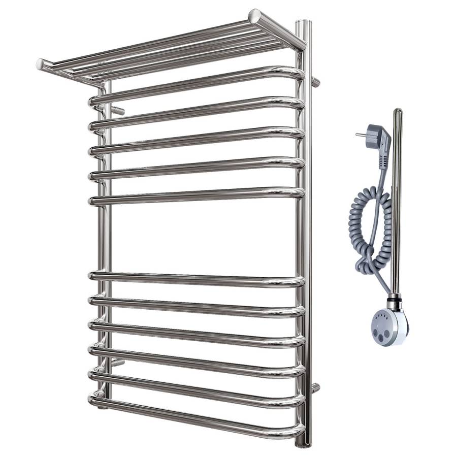 Полотенцесушитель электрический Point Нептун PN09158SPE П11 500x800 с полкой левый/правый, хром Полотенцесушитель электрический Point Нептун PN09158SPE П11 500x800 с полкой левый/правый, хром