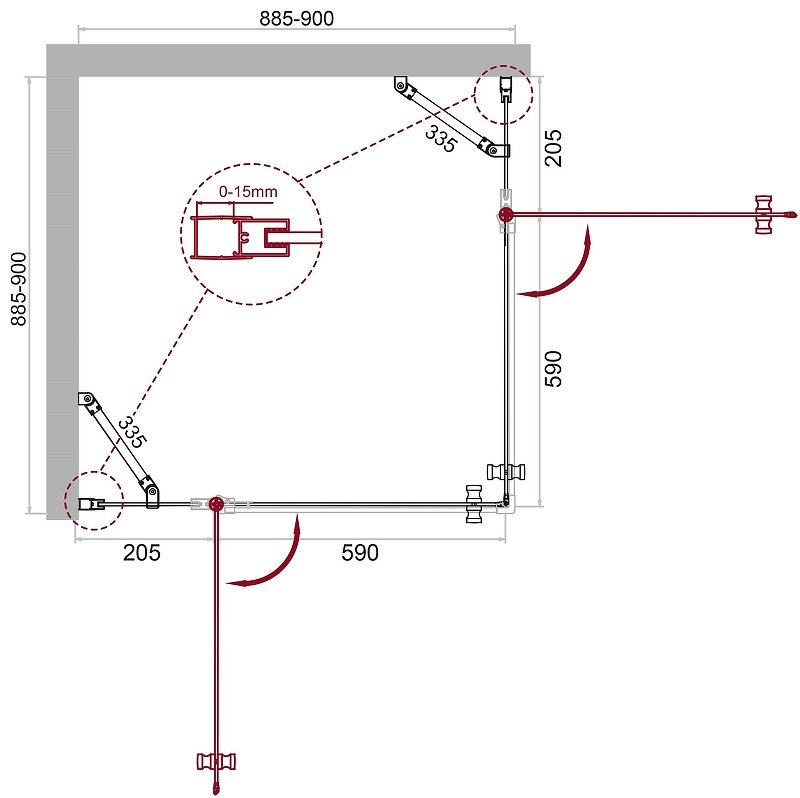 Душевой уголок BelBagno ETNA-A-22-90-C-Cr Душевой уголок BelBagno ETNA-A-22-90-C-Cr