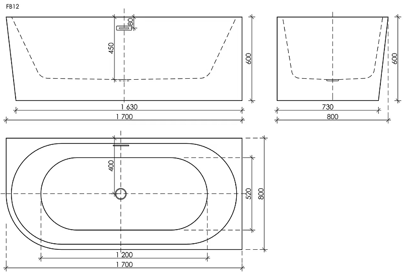 Ванна Veneto R  акриловая отдельностоящая пристенная угловая, арт. FB12 Ванна Veneto R  акриловая отдельностоящая пристенная угловая, арт. FB12
