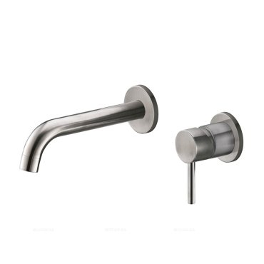 ETNA Смеситель для раковины без донного клапана встраиваемый, на два отверстия, нержавеющая сталь, исполнение сатин, ETN-BLVM-2-IN ETNA Смеситель для раковины без донного клапана встраиваемый, на два отверстия, нержавеющая сталь, исполнение сатин, ETN-BLVM-2-IN