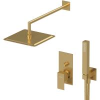 PORTA-DSIPQ-30-SR Душевая система со встраиваемым смесителем, верхним душем 30 см металл, с выводом и ручным душем со штуцером, держателем и шлангом, исполнение sunrise PORTA-DSIPQ-30-SR Душевая система со встраиваемым смесителем, верхним душем 30 см металл, с выводом и ручным душем со штуцером, держателем и шлангом, исполнение sunrise