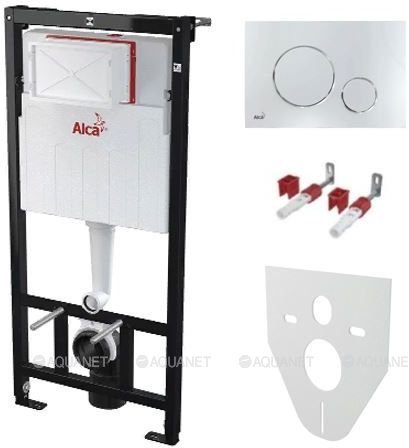 Инсталляция Alcaplast AM101/1120-4:1 RU M671-0001 для унитаза с клавишей смыва Хром глянцевый Инсталляция Alcaplast AM101/1120-4:1 RU M671-0001 для унитаза с клавишей смыва Хром глянцевый