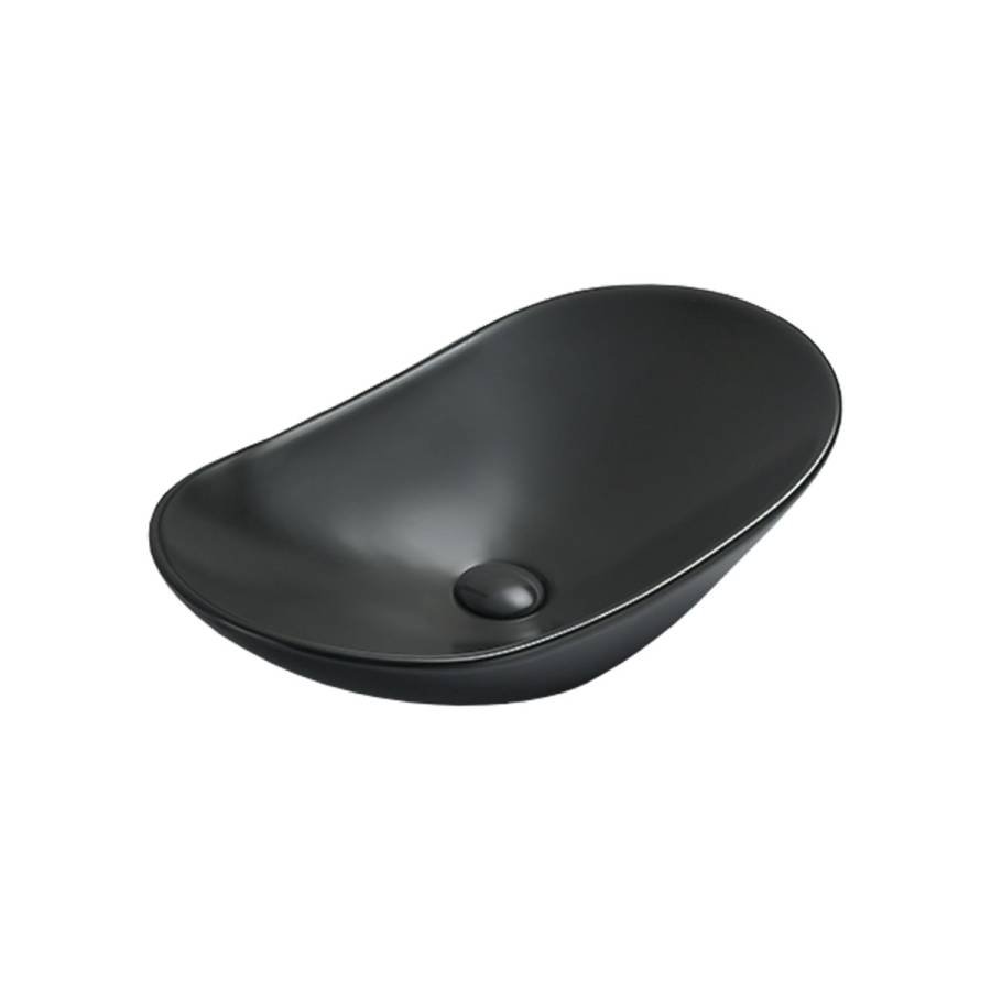 Раковина керамическая Vincea VBS-508MB, 615*360*155, накладная, цвет черный матовый  Раковина керамическая Vincea VBS-508MB, 615*360*155, накладная, цвет черный матовый