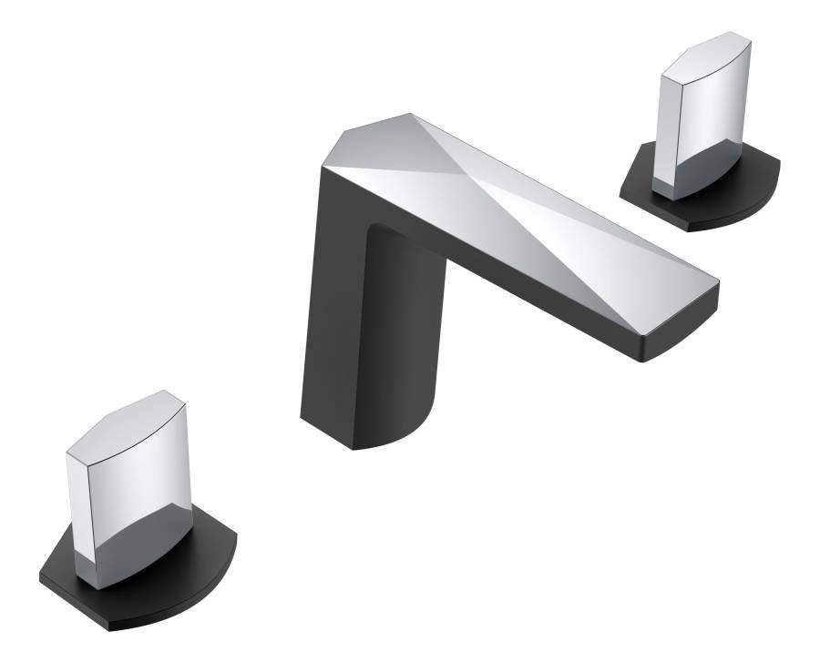 Смеситель врезной на 3отв. VENTURO черный-хром, ручка ICE Смеситель врезной на 3отв. VENTURO черный-хром, ручка ICE