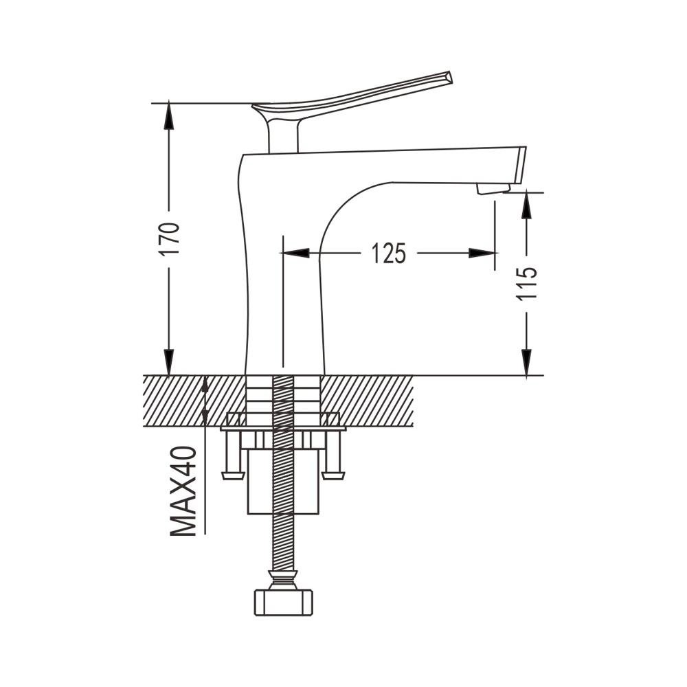 Смеситель для раковины латунь, хром S9601 Смеситель для раковины латунь, хром S9601