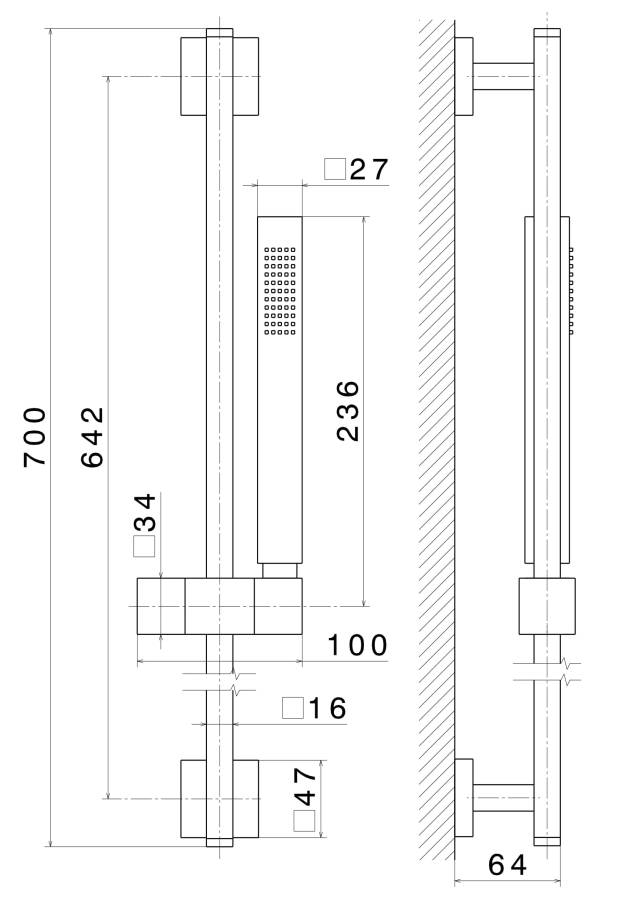 Душевая стойка FUTURA без выхода для подачи воды, матовый черный Душевая стойка FUTURA без выхода для подачи воды, матовый черный