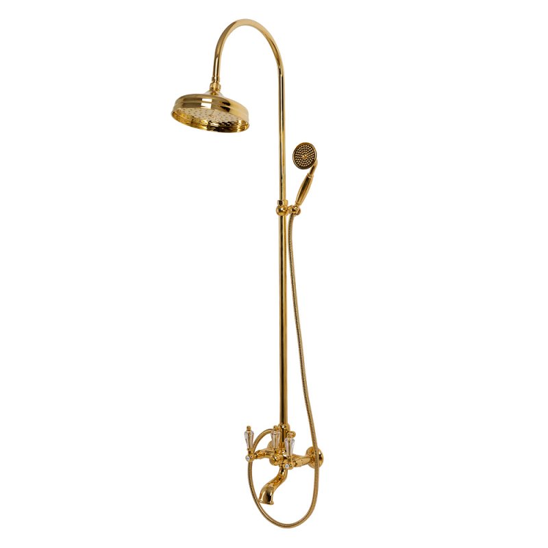 DIAMOND-CVD-01-Sw-N Душевая стойка со смесителем для ванны Исполнение: Хром, Ручки: Swarovski Nero  DIAMOND-CVD-01-Sw-N Душевая стойка со смесителем для ванны Исполнение: Хром, Ручки: Swarovski Nero