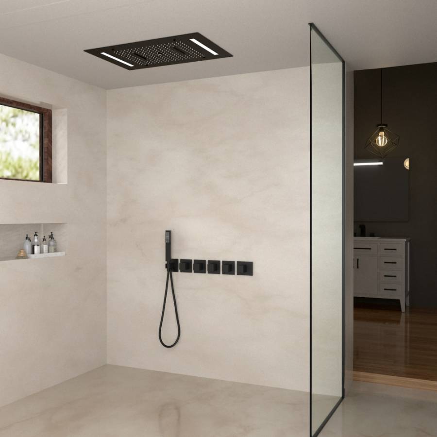 Душевая система Timo Petruma SX-5229/03SM скрытого монтажа с термостатом, черная матовая Душевая система Timo Petruma SX-5229/03SM скрытого монтажа с термостатом, черная матовая