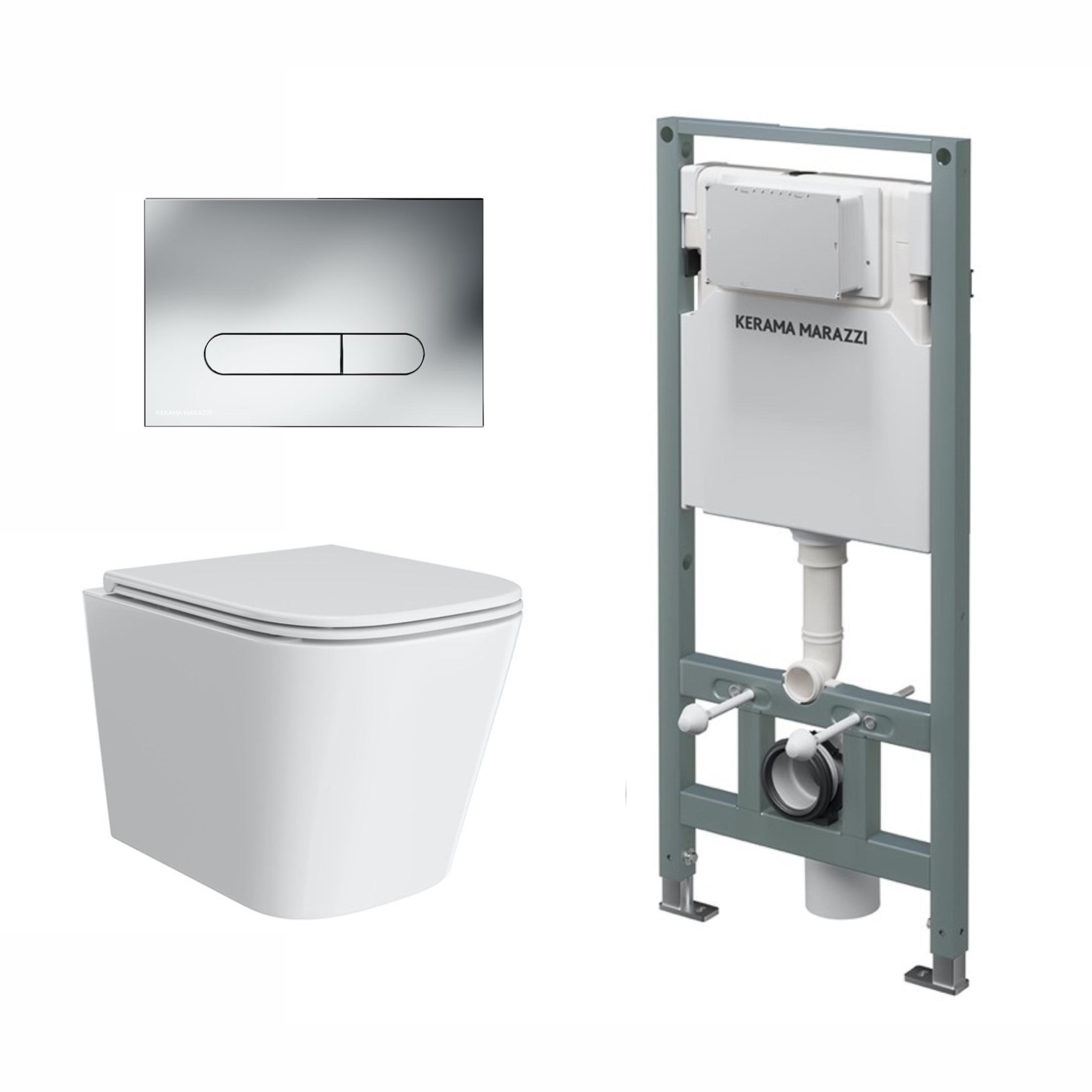 Комплект инсталляции с подвесным унитазом, кнопкой смыва Комплект инсталляции с подвесным унитазом, кнопкой смыва