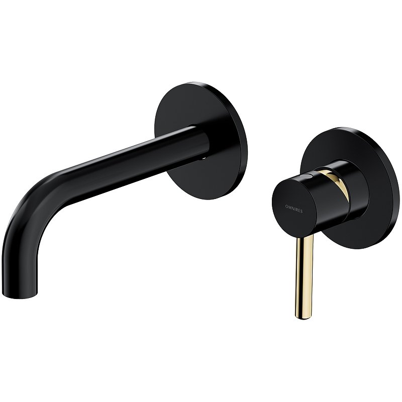Смеситель для умывальника скрытого монтажа OMNIRES Y Y1215HBLGL (черный/золото) Смеситель для умывальника скрытого монтажа OMNIRES Y Y1215HBLGL (черный/золото)