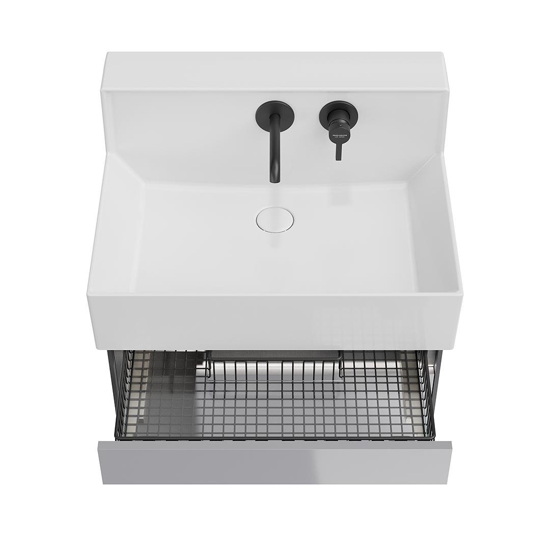 Тумба LOGICA M подвесная 2 выдвижных ящика 65, серый LO.M.65\GRAY Тумба LOGICA M подвесная 2 выдвижных ящика 65, серый LO.M.65\GRAY