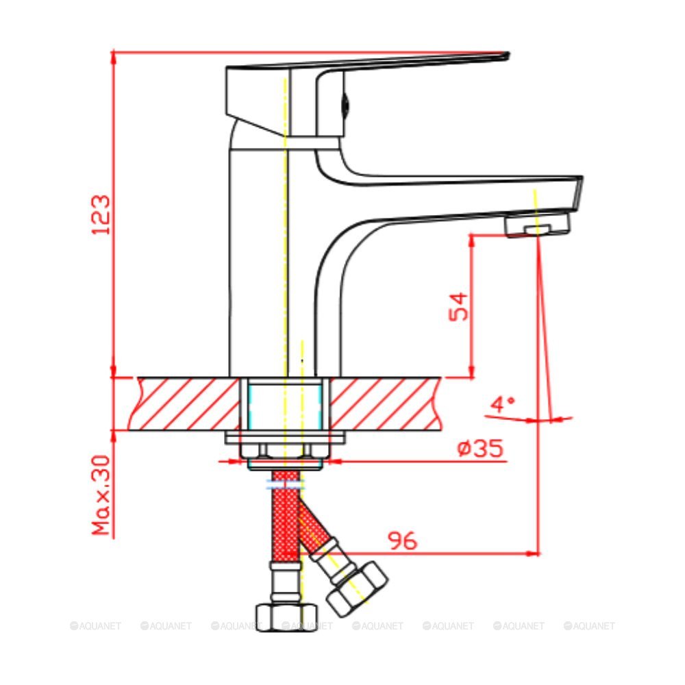 Смеситель для раковины Orange Loop M26-021rg розовое золото Смеситель для раковины Orange Loop M26-021rg розовое золото
