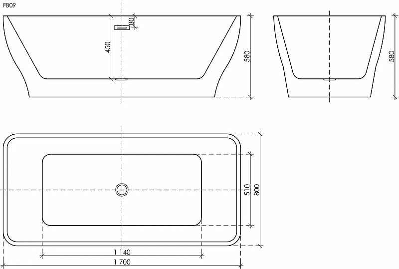 Ванна Neo акриловая отдельностоящая, арт. FB09 Ванна Neo акриловая отдельностоящая, арт. FB09