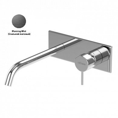 LEAF-BLI1-L-MM Смеситель для раковины встраиваемый, однорычажный, излив и ручка на единой площадке, длина излива 23 см, исполнение Morning Mist