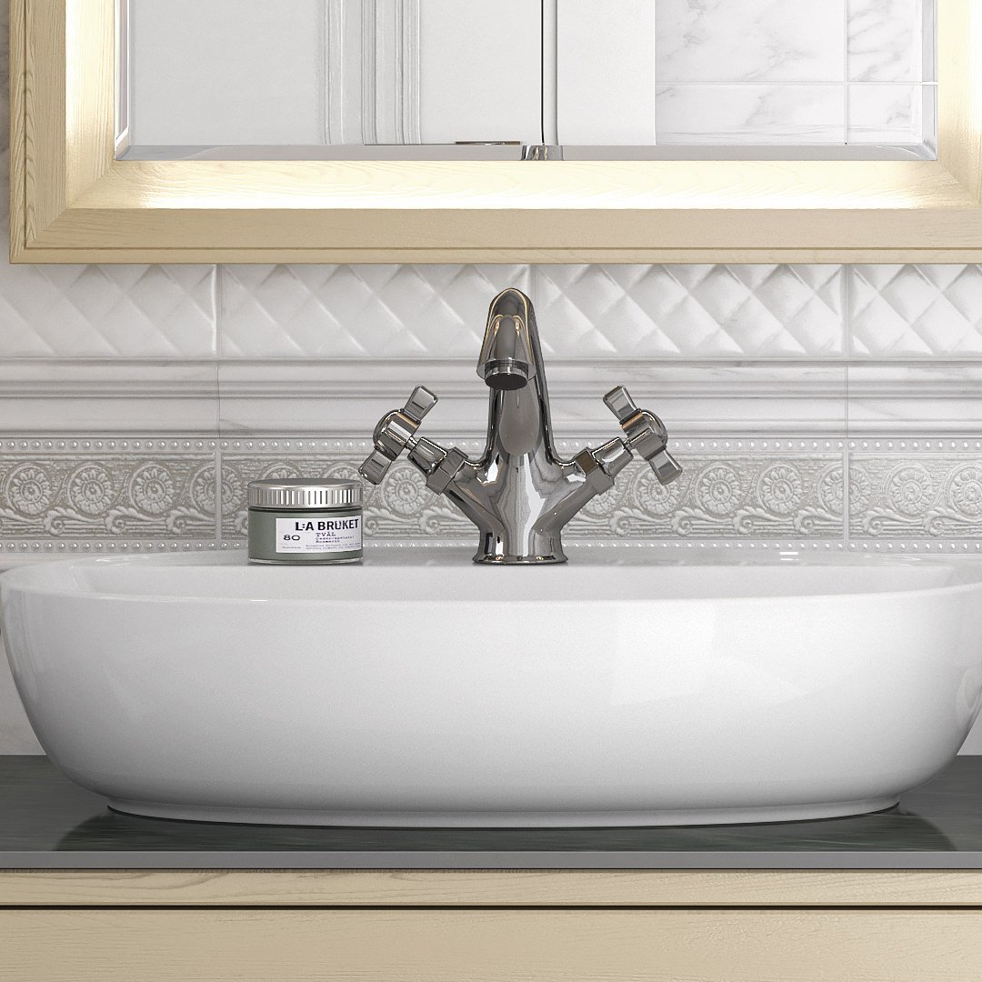 Смеситель для раковины MUSE вентильный с донным клапаном, хром глянец Смеситель для раковины MUSE вентильный с донным клапаном, хром глянец