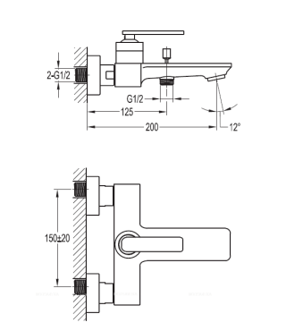 CITY-F-VD-01 Смеситель для ванны и душа