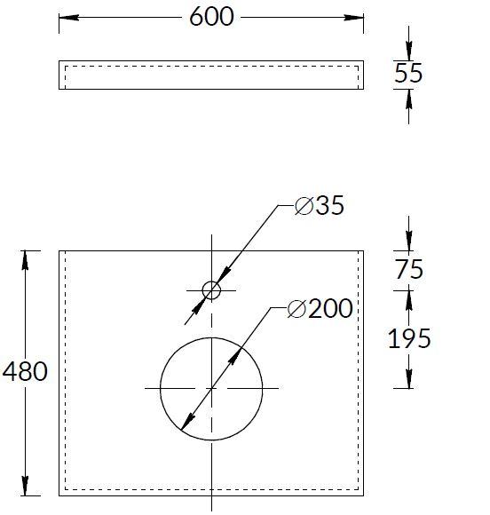 Столешница из керамогранита Про Чементо 60x48, синяя тёмная матовая, CN60.DD507320R Столешница из керамогранита Про Чементо 60x48, синяя тёмная матовая, CN60.DD507320R
