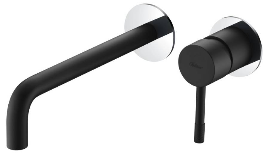 Смеситель для умывальника из стены, Uno. Черный Хром Смеситель для умывальника из стены, Uno. Черный Хром