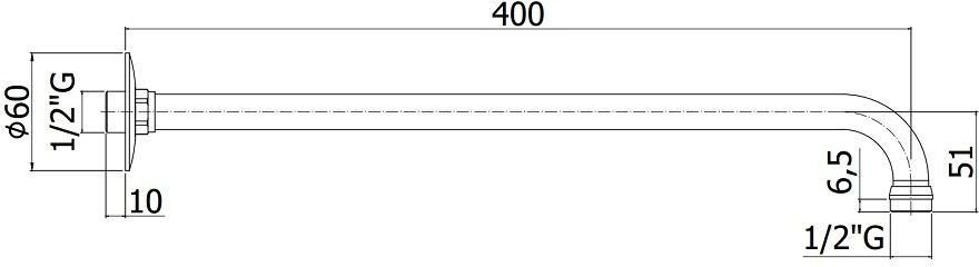 Держатель для верхнего душа Paffoni Soffioni ZSOF017CR Держатель для верхнего душа Paffoni Soffioni ZSOF017CR