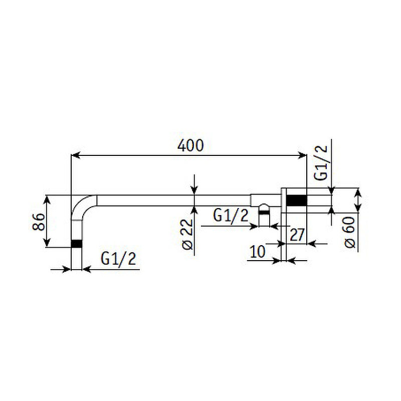 Держатель верхнего душа пристенный Gllon ST001 Держатель верхнего душа пристенный Gllon ST001