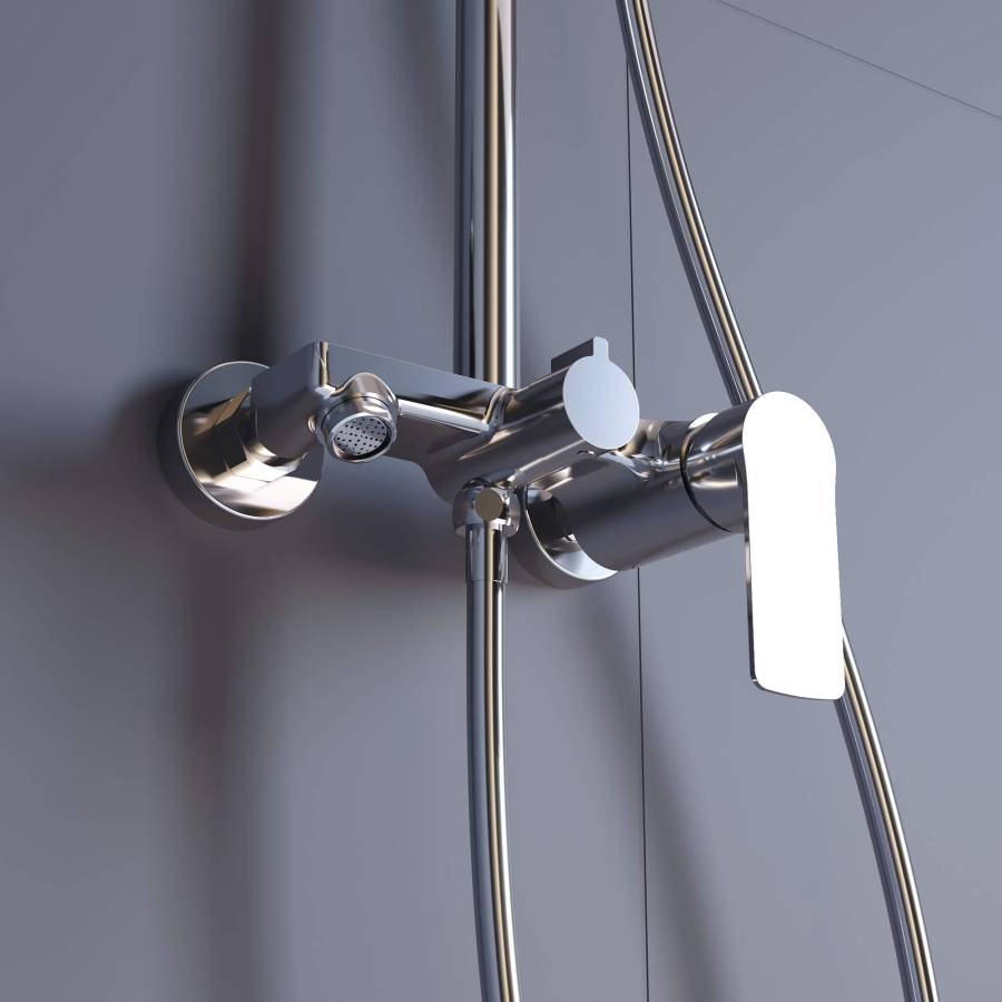 Душевая стойка RGW SP-26 Хром Головной душ/Смеситель (Ручной душ.Шланг 1,5 м.) Душевая стойка RGW SP-26 Хром Головной душ/Смеситель (Ручной душ.Шланг 1,5 м.)