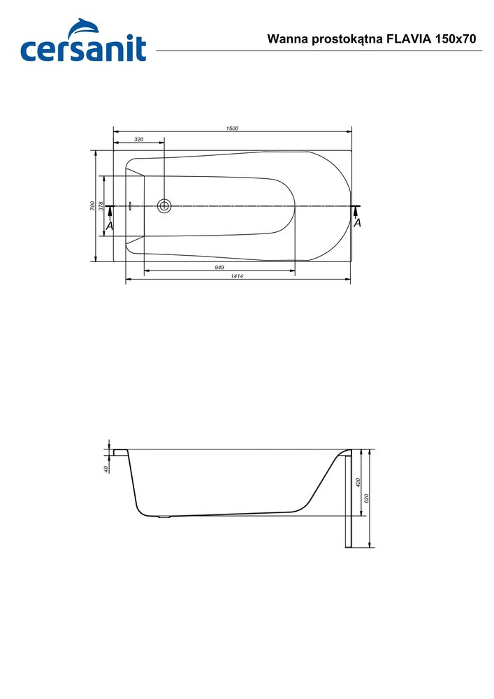 Ванна прямоугольная FLAVIA 150x70 белый Ванна прямоугольная FLAVIA 150x70 белый