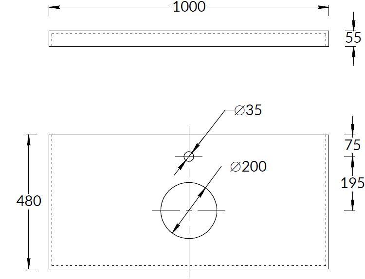 Столешница из керамогранита Про Чементо 100x48, коричневая матовая, CN100.DD507020R Столешница из керамогранита Про Чементо 100x48, коричневая матовая, CN100.DD507020R