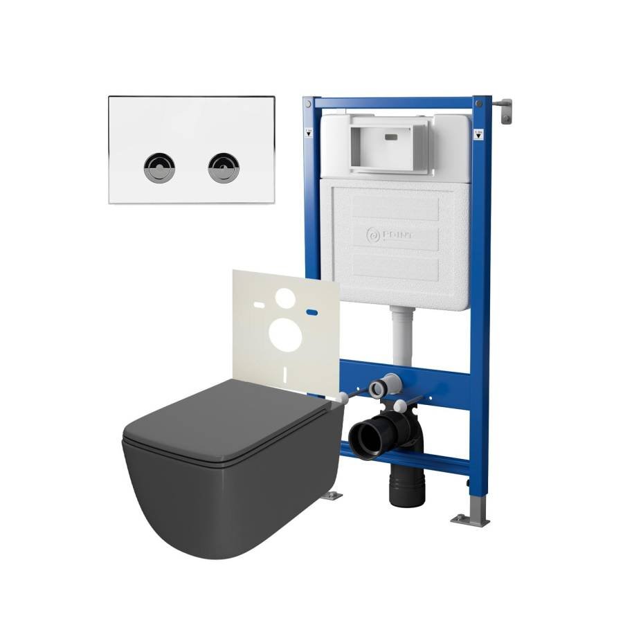 Сет: Система инсталляции пневматическая Point Элемент П для подвесного унитаза PN45121 + Клавиша смыва для пневматической инсталляции Point Венера, белый/хром, PN44071WC + Унитаз подвесной Point Меркурий безободковый, сид.дюропласт микролифт быстросъем, г Сет: Система инсталляции пневматическая Point Элемент П для подвесного унитаза PN45121 + Клавиша смыва для пневматической инсталляции Point Венера, белый/хром, PN44071WC + Унитаз подвесной Point Меркурий безободковый, сид.дюропласт микролифт быстросъем, г