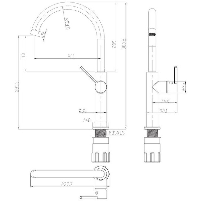 Смеситель для мойки OMNIRES TULA TL6050CR (хром) Смеситель для мойки OMNIRES TULA TL6050CR (хром)
